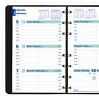 Blueline 2026 Essential Weekly Indexed Planner - 8" x 5" - Bilingual - Black-Previous, current and following monthly calendars at the top of each spread