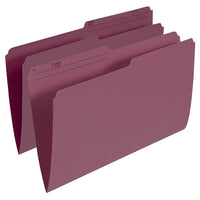 Staples Burgundy 1/2 Cut File Folders - Legal Size - 100 Pack-Colour code your files for fast access to information