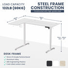 MotionGrey Ergo Pro Reversible L-Shaped Electric 59" W Standing Desk - White-Supports up to 132 lb with a sturdy steel frame and delivers smooth, quiet height transitions (under 50 dB) for a distraction-free work environment