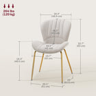 HOMCOM Dining Chairs with Cushioned Backrest - Cream White - Set of 4-Suitable for your dining room, kitchen, office, or others