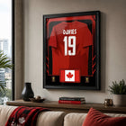 Frameworth Official FIFA World Cup 2026 Canada Alphonso Davies Framed Replica Jersey - 25.75" x 33.75"-Professionally framed in Canada, with the replica jersey mounted in a premium black frame and a clear protective front.