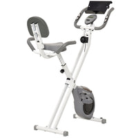 Soozier Folding Exercise Bike with 8-Level Magnetic Resistance - Grey-Foldable Fitness Exercise Bike for space-saving storage 