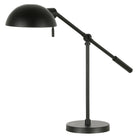 Hudson&Canal Dexter 23.25" Tall Boom Arm Table Lamp with Metal Shade - Blackened Bronze/Blackened Bronze-Paired with a blackened bronze dome metal shade