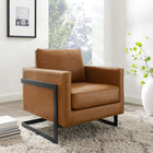 Modway Posse Vegan Leather Accent Chair - Black Tan-Vegan Leather Upholstery