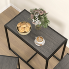 HOMCOM Industrial 3-Piece Small Space Dining Set - Grey-Assembly required