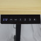 Ezywork Dual Motor 55" Long Electric Height Adjustable Standing Desk - 55" x 24" - Black Frame / Bright Wood Table Top-Weight Capacity: 220 lbs