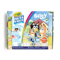 Crayola Color Wonder Mess-Free Bluey Activity Kit-MESS-FREE COLOURING KIT: Prepare to embark on a mess free colouring quest with Bluey and friends! This set includes 27 Color Wonder colouring pages, 8 mess-free Color Wonder markers, 4 sticker sheets, 2 pop-out character pages, 1 trifold background scene