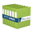 Davis Group Premium Economy Binder - Round Ring - 1.5" - Lime Green - 6 Pack-3 Ring Binder