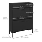 HOMCOM Modern Shoe Storage Organizer with Flip Doors - Black-The inner shelf is adjustable in 2 levels to meet shoes of different heights