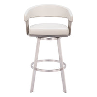 Zuo Bantry Swivel Barstool - White-Plush and durable faux leather fabric