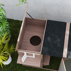 PawHut 76" L Outdoor Wooden Catio Walk-in Cat House with Jump Platforms - Brown-Roomy design: two jump platforms, a three-tier resting box for playing and lounging 