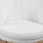 HOMCOM Mid Back Berber Fleece Office Chair with Swivel Wheels - White-Colour: White