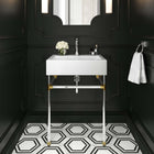 Modway Redeem 24" Silver Stainless Steel Wall-Mount Bathroom Vanity - Silver/White-Stainless Steel Frame