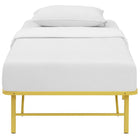 Modway Horizon Stainless Steel Twin Bed Frame - Yellow-Eliminates Need For Box Spring