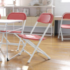 Flash Furniture Kids Plastic Folding Chair - Burgundy - 10 Pack-220 lb. Weight Capacity