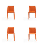 Manhattan Comfort Paris 18" Modern Faux Leather Upholstered Dining Chair - Coral - Set of 4-Modern Dining Chair Perfect for Dining and Home Office Use. Set of 4