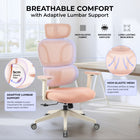 MotionGrey Mellow Ergonomic Office Chair - High Mesh Back Support with Adjustable Armrests - Pink-9