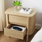 Modway Cadence 2-Drawer Nightstand - Oak-Adjustable Non-Marking Foot Glides