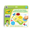 Crayola Butterfly Paint Palette-This set includes a butterfly palette with three semi-solid paint pots (4g each) in vibrant colours: yellow, red, and blue, 10 sheets of paper and paintbrush