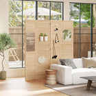 HOMCOM 4-Panel Freestanding Room Divider for Indoor Bedroom - Natural-500 pegboard holes per panel, which allows for hanging small items 
