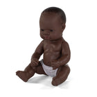 Miniland Anatomically Correct Newborn Doll - 12-5/8" - African Girl-Articulated, can be bathed and lightly-perfumed