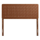 Modway Sparta Weave Vegan Leather Full Headboard with - Walnut Brown-Assembly Required