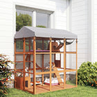 PawHut 81" H Catio Outdoor Enclosure - Orange-Constructed from fir wood with waterproof paint for durability 
