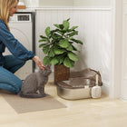 PawHut Stainless Steel Pan Tray Cat Litter Box with Lid and Scoop-Locking buckles ensure components remain securely attached 