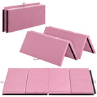 Soozier Folding Gymnastics Tumbling Mat - Exercise Mat with Carrying Handles for Yoga - MMA - Martial Arts - Pink - 4' W x 6' L x 2" D-Cartwheel mat perfect for tumbling, exercise programs, pilates, stretching, yoga, martial arts, gymnastics, daycare activities, and more 