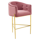 Modway Savour Tufted Performance Velvet Bar Stool - Dusty Rose-Tufted Dining Bar Stool