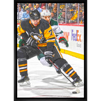 Evgeni Malkin Pittsburgh Penguins Skating with Puck - Framed Canvas - 22" x 31"-Premium canvas print with gallery-wrapped edges