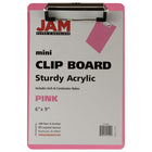 JAM Paper Small Plastic Memo Clipboards with Low Profile Metal Clip - Mini (6 x 9) - Pink-Size: Small / Memo Size (6 x 9 inches) | Easy to stack and organize. Fits in most bags, backpacks, and brief cases.