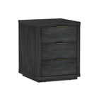 Manhattan Comfort Evelyn 20" Modern 3-Drawer Nightstand - Charcoal Grey-Sleek, Horizontal Drawer Pulls for a Clean, Uncluttered Look