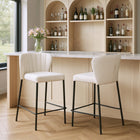 Zuo Linz Counter Stool - Cream - Set of 2-Dimensions: 19.7" L x 18.9" W x 35.0" H