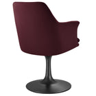 Modway Lippa Swivel Dining Performance Velvet Armchair - Black Mulberry-Assembly Required