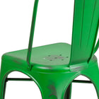 Flash Furniture Distressed Green Metal Indoor-Outdoor Stackable Chair-Seat Size: 12'' - 14''W x 14''D