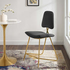 Modway Ponder Performance Velvet Counter Stool - Black-Dense Foam Padding