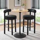 Modway Lippa 28" Round Wood Bar Table - Black Natural-Chip-Resistant Metal Pedestal Base