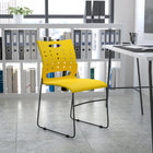 Flash Furniture HERCULES Series Sled Base Stack Chair with Air-Vent Back - Yellow-Perforated Back allows air circulation