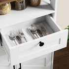 HOMCOM 47.2" L Sideboard Storage Cabinet - White-Melamine coating simplifies cleaning process