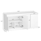 Manhattan Comfort Griffin 62" Modern 4-Door Sideboard - White-Clean, Minimalist Design Flat-panel doors and straight lines for a sleek, modern look