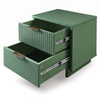 Manhattan Comfort Granville 18.11" Modern 2-Drawer Nightstand - Sage Green-Featuring 25mm of Board Thickness Made of High Quality Solid Wood and Solid Wood Ribbed Drawer Front