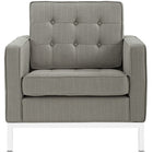 Modway Loft Upholstered Fabric Armchair - Granite-Non-Marking Foot Pads