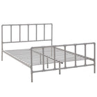 Modway Dower Stainless Steel Queen Bed - Grey-Industrial Pipe and Socket Design