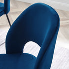 Modway Nico Performance Velvet Dining Chair - Black/Navy - 2 Pack-Dense Foam Padding
