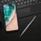 Cross Tech2 Metallic Lacquer with Glossy Black Dual-Function Ballpoint Pen with Stylus - Titanium Gray-Compatible with most capacitive touchscreen devices