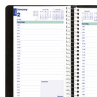 Blueline 2027 Daily Planner with Spiral Binding and Soft Lizard-Like Cover - 8" x 5" - Black-Previous, current and following monthly calendars at the top of each spread