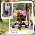 PawHut 4-Wheel 3-in-1 Pet Stroller with Folding Carrier - Pink-Made with a solid steel frame and 600D oxford cloth 