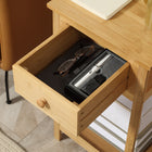 HOMCOM Side Table- Natural Wood - Set of 2-Anti-tip design on the back that you can fix to the wall for safety