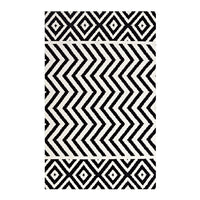 Modway Ailani Geometric Chevron / Diamond Area Rug - 8 ft W x 10 ft L - Black/White-Chevron / Diamond Geometric Area Rug